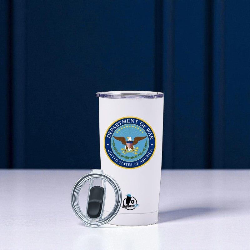 Department of War – Limited Edition 20oz Stainless Steel Tumbler | EnduroSip™ Insulated Cup Available in Blue Black White