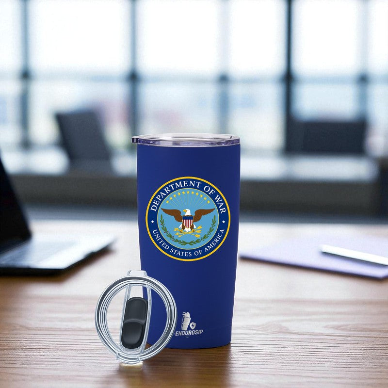 Department of War – Limited Edition 20oz Stainless Steel Tumbler | EnduroSip™ Insulated Cup Available in Blue Black White