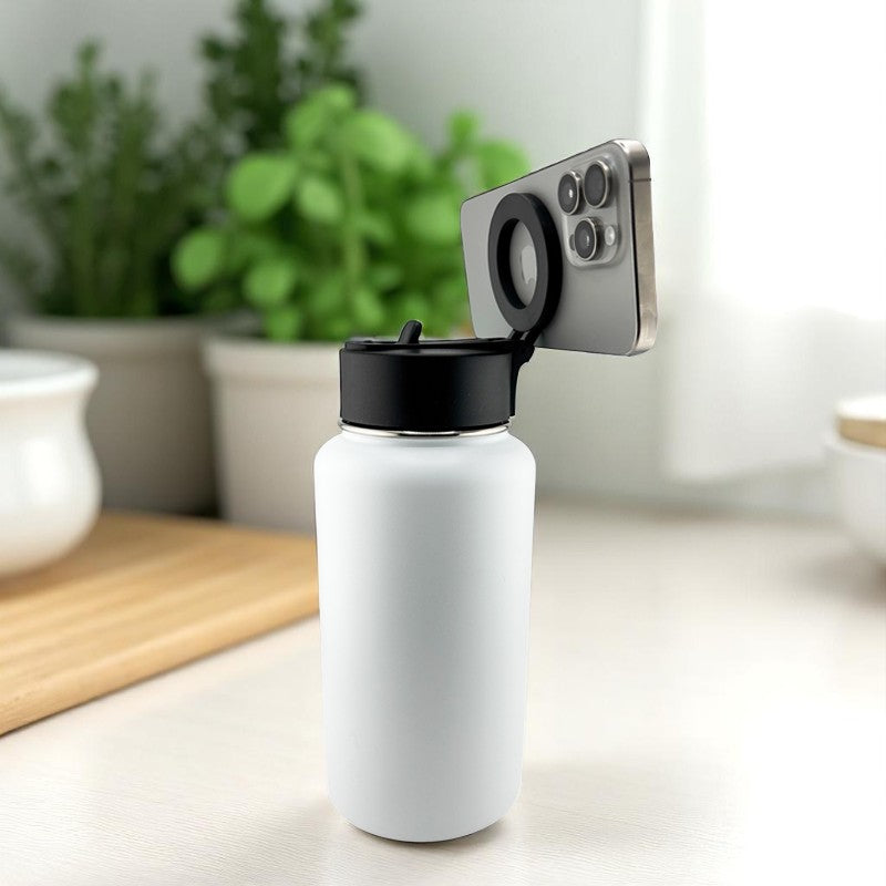 32oz Magsafe Stainless Steel, Double Wall Vacuum Insulated Phone Holder, Tripod Thermos Water Bottle