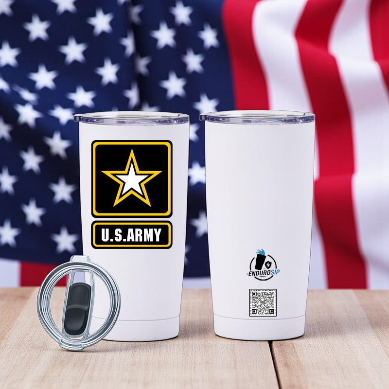 United States Army White Stainless Steel Insulated Tumbler – EnduroSip™