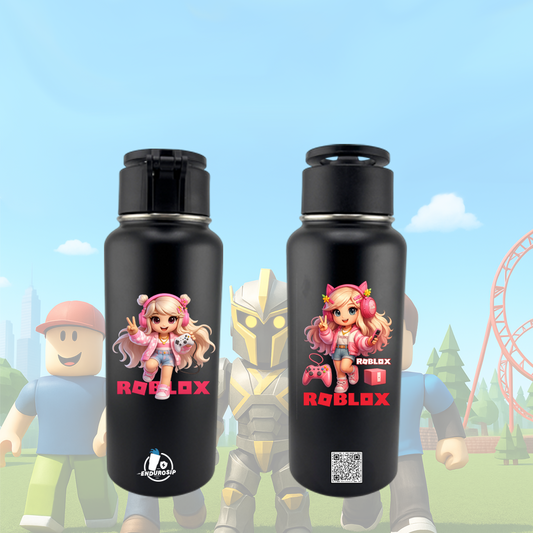 32 oz MagSafe Stainless Steel Tumbler – Roblox Gamer Girl Edition (2-Sided Design) | EnduroSip Magnetic Phone Holder Drinkware