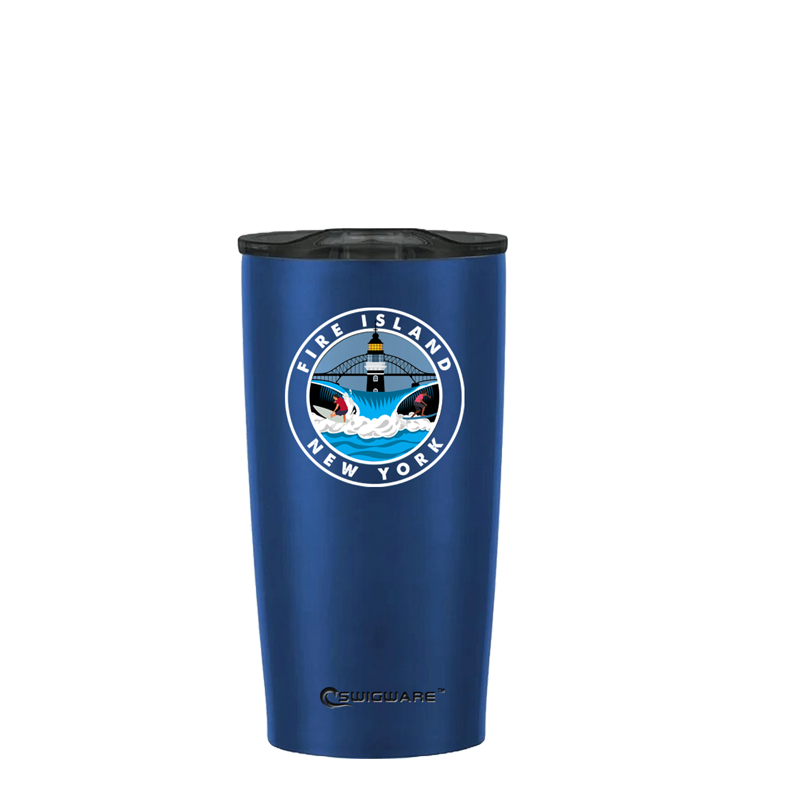 Fire Island NY Stainless Steel Tumbler Blue 20 oz Surfing
