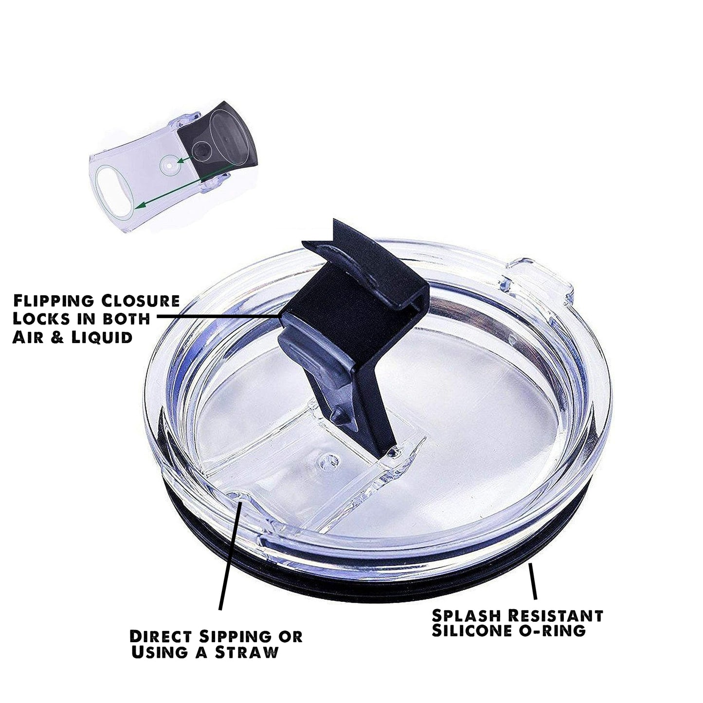 30 OZ Tumbler Lids Flipping Lid Spill-proof Splash Resistant Lids Covers for Tumblers Cups
