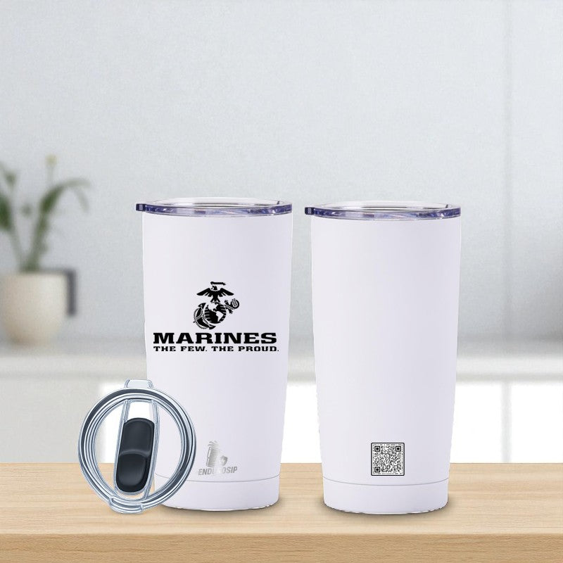 20 oz U.S. Marines Tumbler – “The Few. The Proud.” Emblem Design | EnduroSip™ Armed Forces Collection