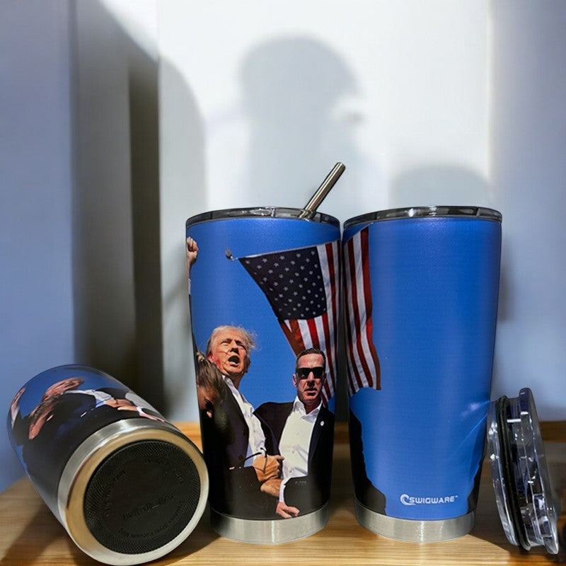 DONALD J TRUMP Assassination Attempt 20 oz Stainelss Steel Tumbler Keep Hot Keep Cold