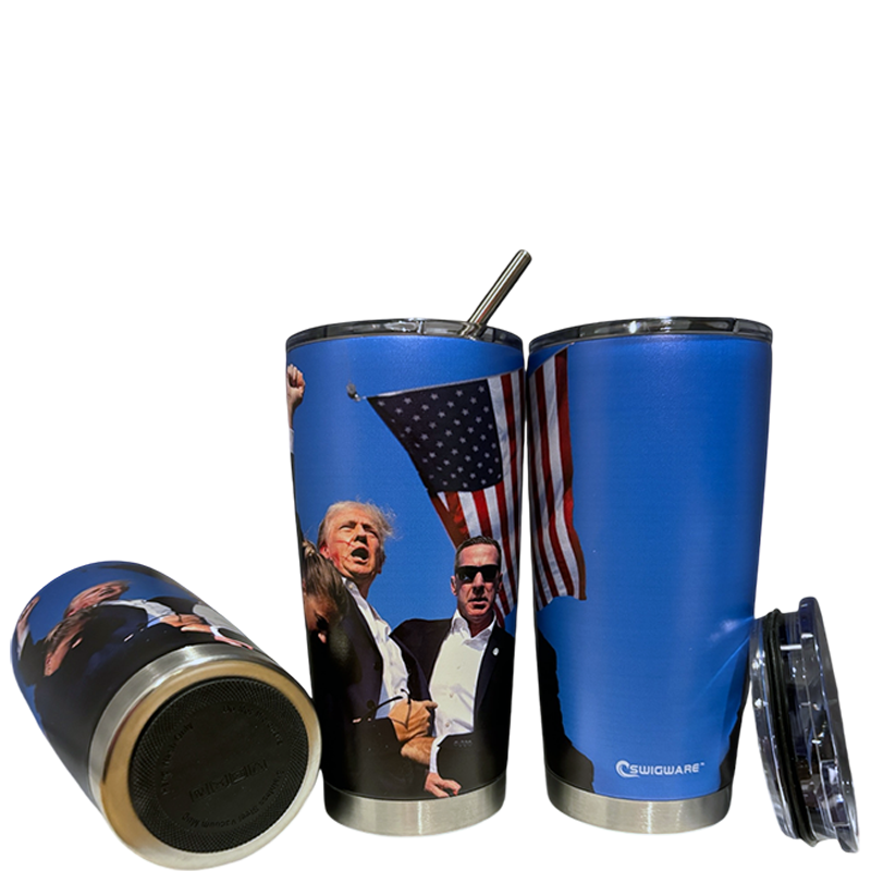 DONALD J TRUMP Assassination Attempt 20 oz Stainelss Steel Tumbler Keep Hot Keep Cold
