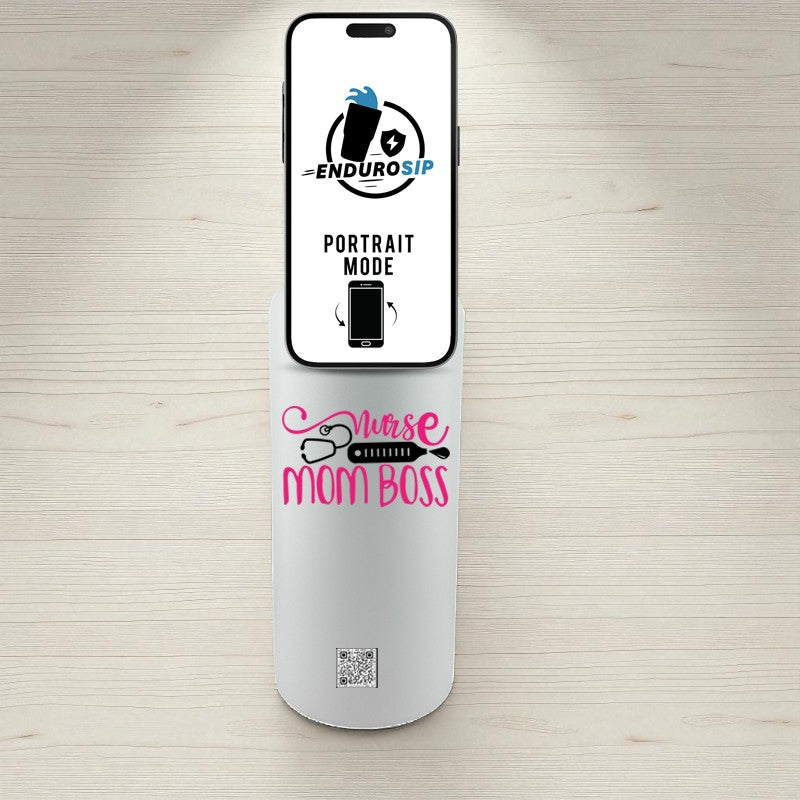 32 oz Nurse Tumbler – RN Vibes & Nurse Mom Boss | MagSafe™ Magnetic Phone Holder Lid | EnduroSip™ Healthcare Collection