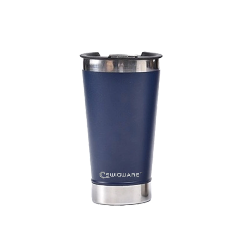 16 oz Double Walled Stainless Steel Beer Pint with Bottle Opener Built in