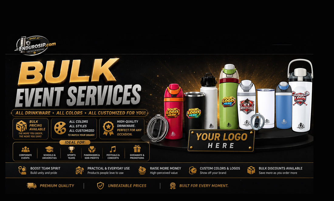 Bulk EnduroSip® Drinkware for Fundraisers, Retail Stores, Events, Businesses and More