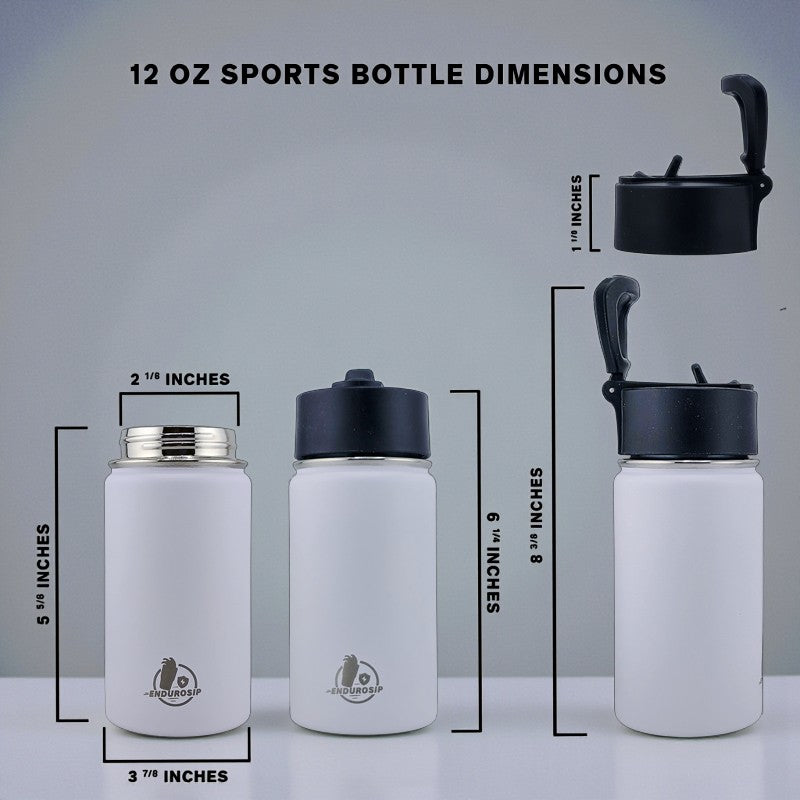 12 oz Kids Sports Kettle – EnduroSip® Double-Wall Insulated | Leak-Proof BPA-Free Lid | Rumi, Zoey & Mira K-Pop 3D UVDTF Sticker Edition