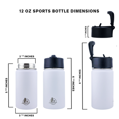 EnduroSip® 12 oz Black Water Bottle – Mamma Mia Broski Italian Brainrot | Double-Sided UVDTF 3D Permastickers