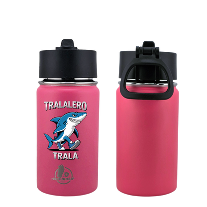 EnduroSip® 12 oz Water Bottle – Tralalero Trala Italian Brainrot | Black, Blue, White & Pink UVDTF 3D Permasticker