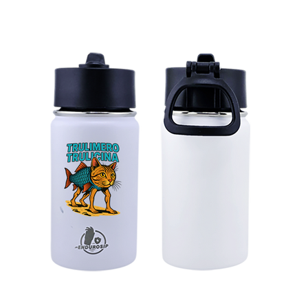 EnduroSip® 12 oz Water Bottle – Trulimero Trulicina Italian Brainrot | Black & White UVDTF 3D Permasticker