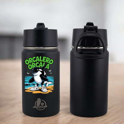 EnduroSip® 12 oz Water Bottle – Orcalero Orcala Italian Brainrot | Black, Blue, White & Pink UVDTF 3D Permasticker