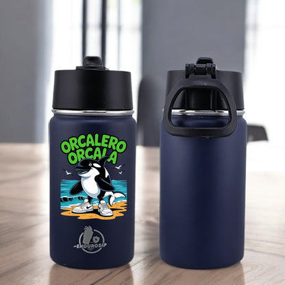 EnduroSip® 12 oz Water Bottle – Orcalero Orcala Italian Brainrot | Black, Blue, White & Pink UVDTF 3D Permasticker