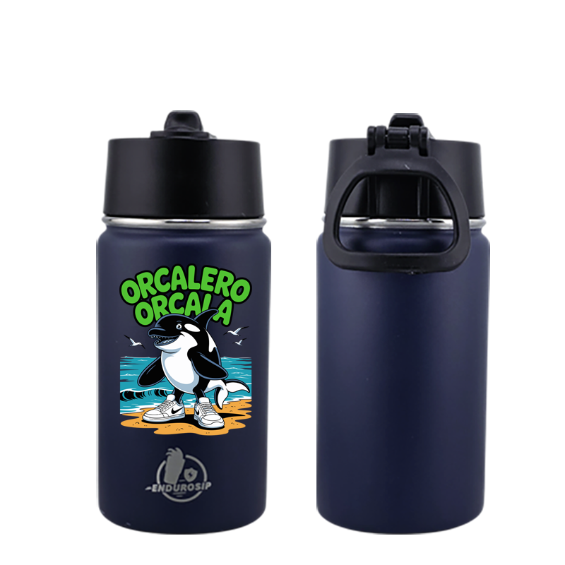 EnduroSip® 12 oz Water Bottle – Orcalero Orcala Italian Brainrot | Black, Blue, White & Pink UVDTF 3D Permasticker