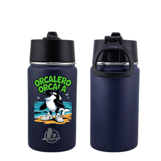 EnduroSip® 12 oz Water Bottle – Orcalero Orcala Italian Brainrot | Black, Blue, White & Pink UVDTF 3D Permasticker