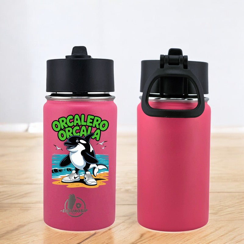 EnduroSip® 12 oz Water Bottle – Orcalero Orcala Italian Brainrot | Black, Blue, White & Pink UVDTF 3D Permasticker
