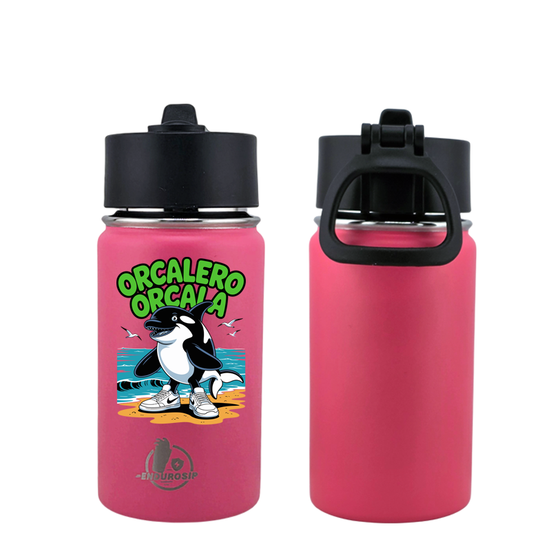EnduroSip® 12 oz Water Bottle – Orcalero Orcala Italian Brainrot | Black, Blue, White & Pink UVDTF 3D Permasticker