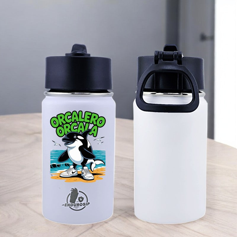 EnduroSip® 12 oz Water Bottle – Orcalero Orcala Italian Brainrot | Black, Blue, White & Pink UVDTF 3D Permasticker