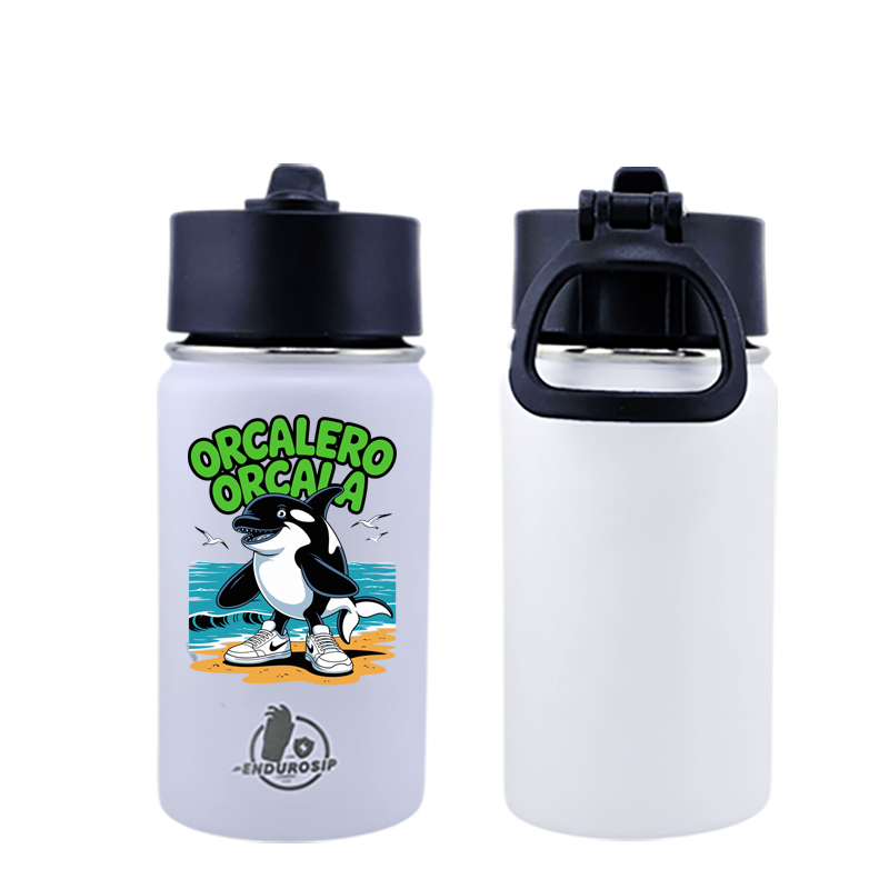 EnduroSip® 12 oz Water Bottle – Orcalero Orcala Italian Brainrot | Black, Blue, White & Pink UVDTF 3D Permasticker