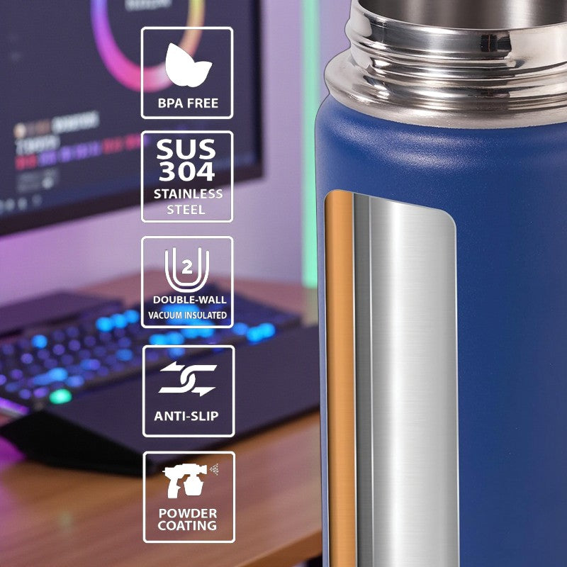 12 oz Kids Water Bottle Tumbler – Roblox-Inspired Front & Back | UVDTF 3D Permasticker | Leak-Proof, Insulated, Stainless Steel