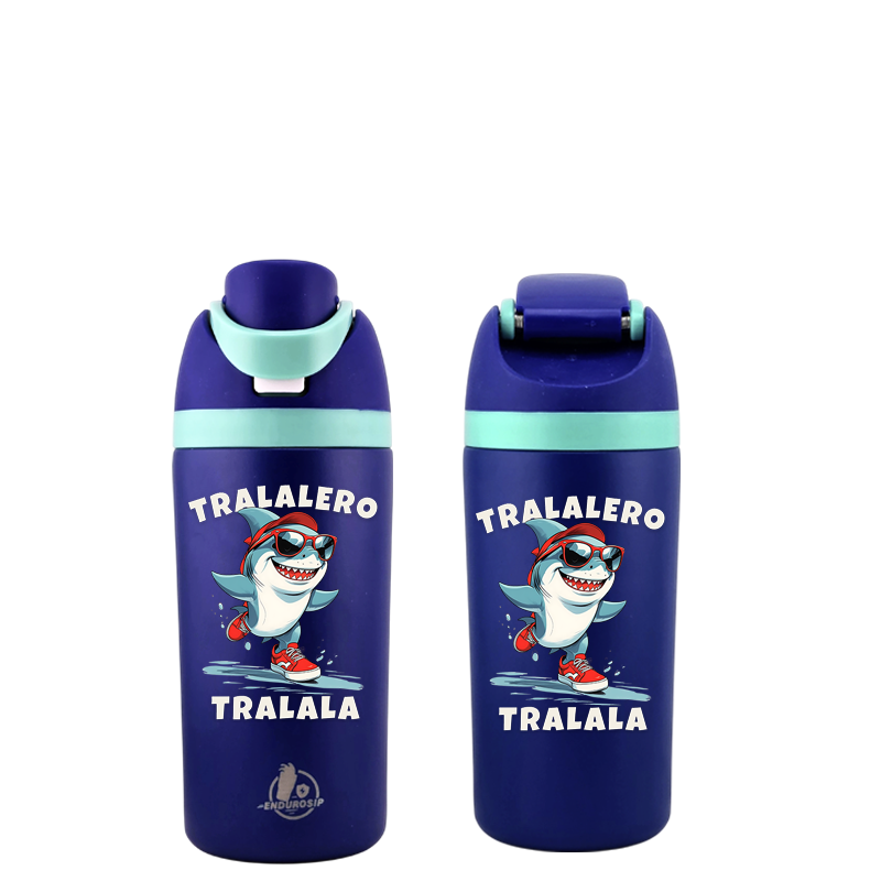 Italian Brain Rot “Tralalero Tralala” 16 oz 2-Way Sip Bottle – Double-Sided 3D UVDTF Permastickers