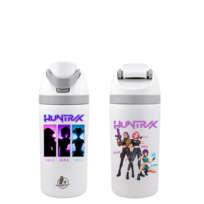EnduroSip® 16 oz K-POP Demon Hunters Huntrix Fruit Bottle – Dual UVDTF 3D Permastickers | Mira, Rumi & Zoey | Large (White)