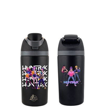 EnduroSip® 16 oz K-POP Demon Hunters Huntrix Fruit Bottle – Mira, Rumi & Zoey | Insulated Stainless Steel Straw Water Bottle (Black)