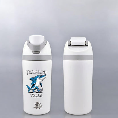 EnduroSip® 16 oz Water Bottle – Tralalero Trala Italian Brainrot | Dual-Sip Lid & UVDTF 3D Permasticker