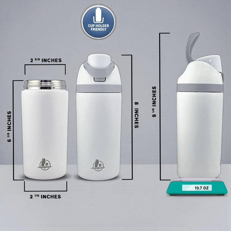 EnduroSip Kids Fruit Bottle Insulated Stainless Steel Water Bottle with Straw for Sports, Travel, and School, BPA-Free Sports Water Bottle, 16 oz