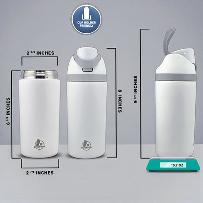 EnduroSip Kids Fruit Bottle Insulated Stainless Steel Water Bottle with Straw for Sports, Travel, and School, BPA-Free Sports Water Bottle, 16 oz