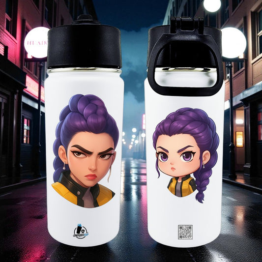 16 oz Rumi K-Pop Hutrex Demon Hunters Tumbler – Front & Back UVDTF Printed | Leak-Proof Lid & Handle