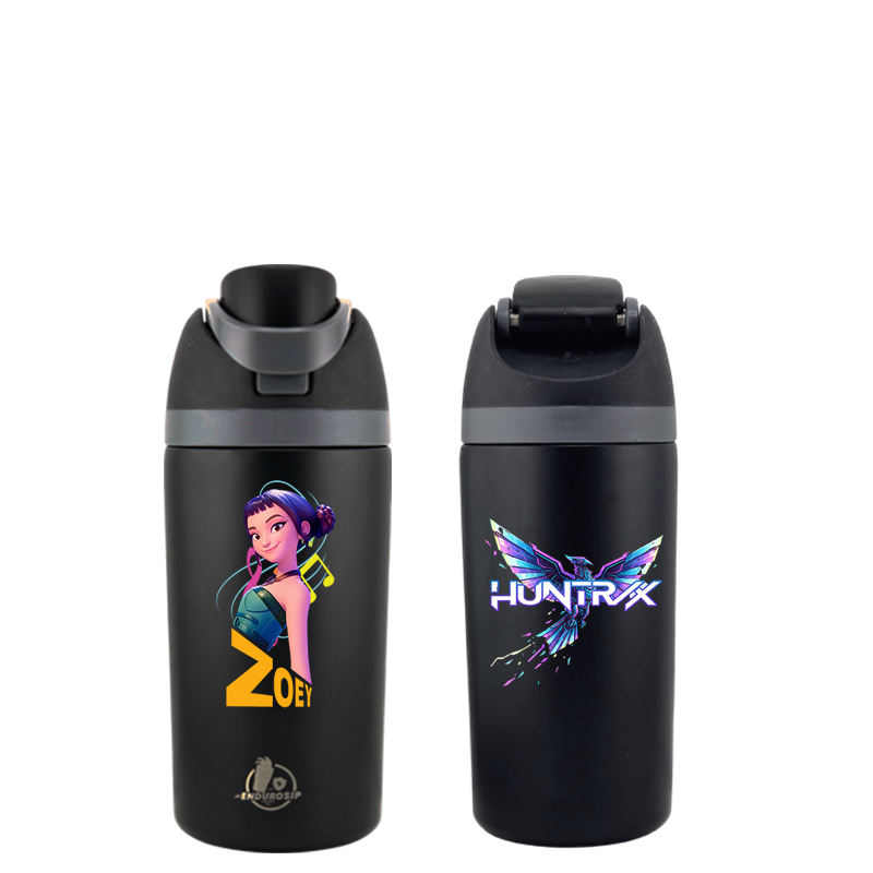 K-Pop Demon Hunters Zoey 16 oz Kids Fruit Bottle – Double-Sided 3D UVDTF | Huntrix Edition | Leak-Proof & Kid-Friendly