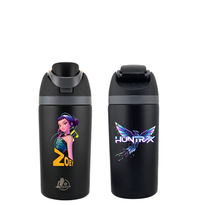 K-Pop Demon Hunters Zoey 16 oz Kids Fruit Bottle – Double-Sided 3D UVDTF | Huntrix Edition | Leak-Proof & Kid-Friendly
