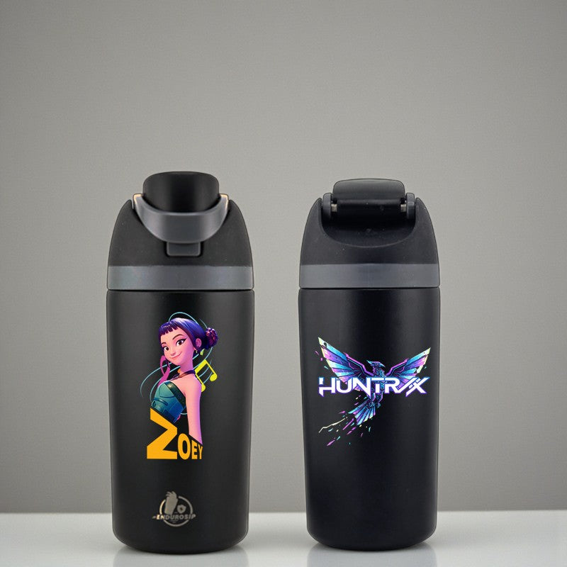 K-Pop Demon Hunters Zoey 16 oz Kids Fruit Bottle – Double-Sided 3D UVDTF | Huntrix Edition | Leak-Proof & Kid-Friendly