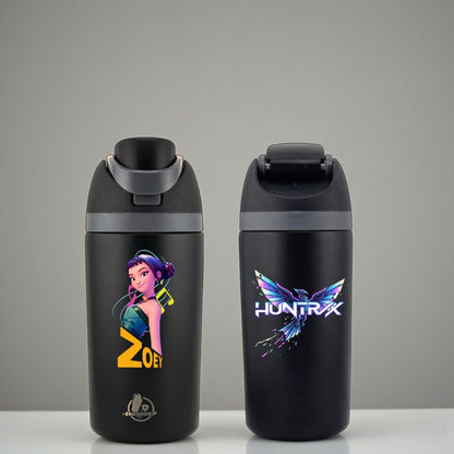 K-Pop Demon Hunters Zoey 16 oz Kids Fruit Bottle – Double-Sided 3D UVDTF | Huntrix Edition | Leak-Proof & Kid-Friendly