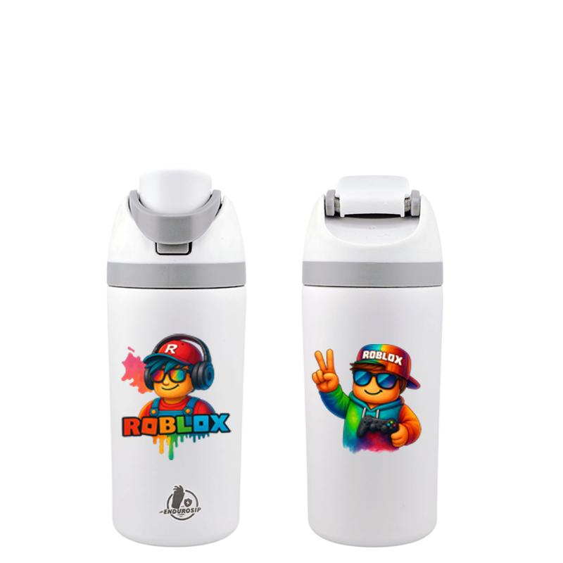 Roblox 16 oz Fruit Bottle – Black | Dual-Sip Straw & Gulp Lid | Double-Sided 3D UVDTF Permastickers