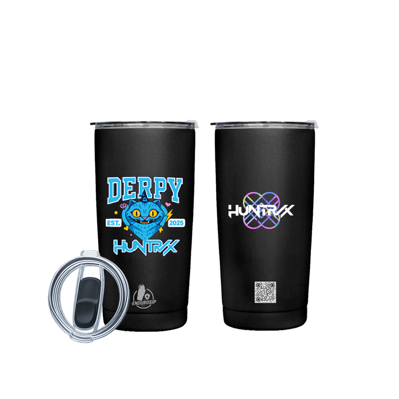 DERPY • K-POP Demon Hunters Huntr/x™ – 20 oz Stainless Steel Tumbler (Front & Back UVDTF 3D Permasticker Artwork)