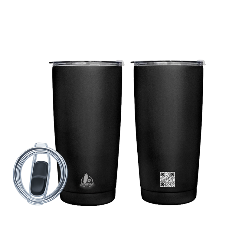 EnduroSip™ 20 oz Stainless Steel Tumbler | Double-Wall Vacuum Insulated | Black or White | MOQ 1
