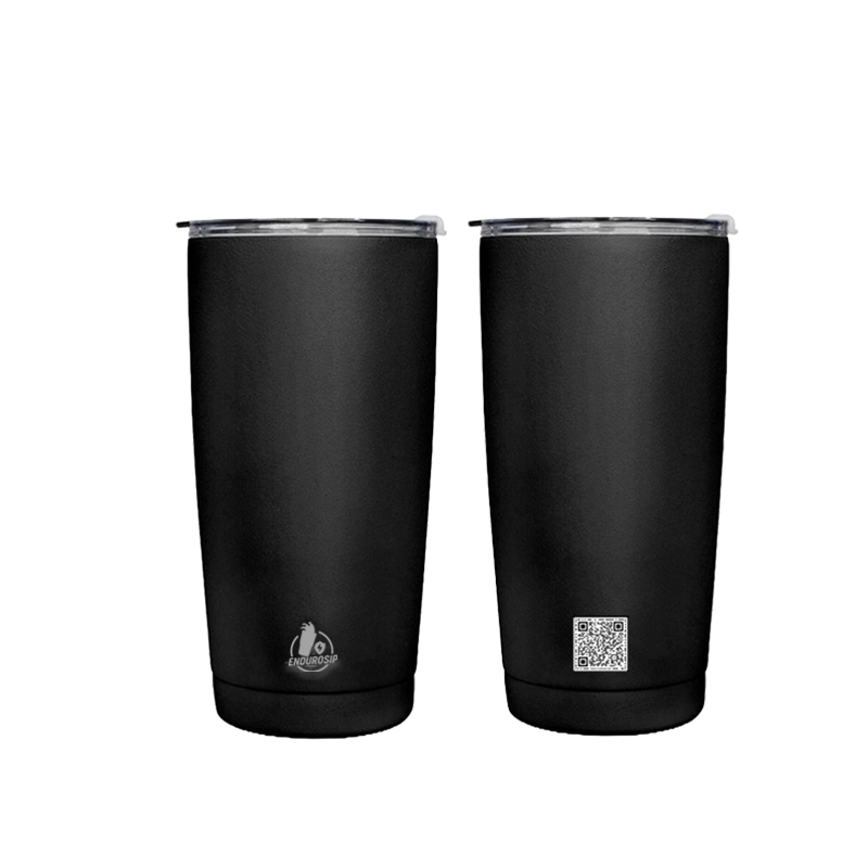 EnduroSip™ 20 oz Stainless Steel Tumbler | Double-Wall Vacuum Insulated | Black or White | MOQ 1