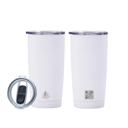 EnduroSip™ 20 oz Stainless Steel Tumbler | Double-Wall Vacuum Insulated | Black or White | MOQ 1