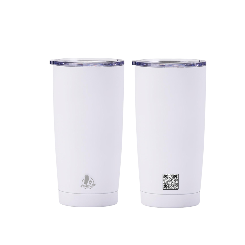 EnduroSip™ 20 oz Stainless Steel Tumbler | Double-Wall Vacuum Insulated | Black or White | MOQ 1