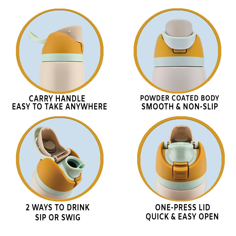 32 oz Fruit Water Bottle Dual Drinking Modes Vacuum Insulated Stainless Steel