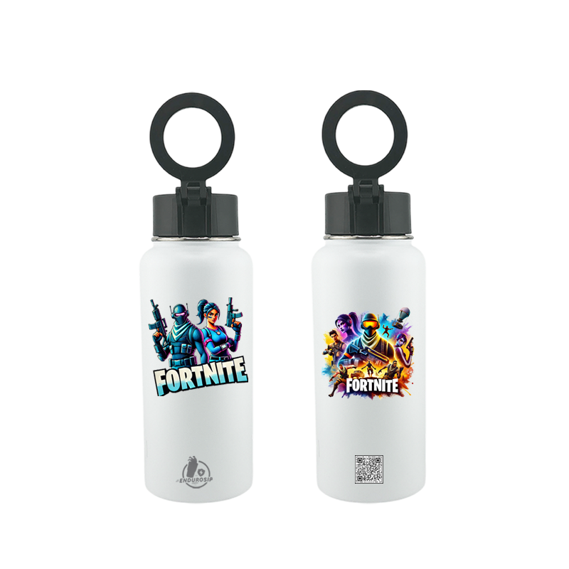Fortnite 32oz Stainless Steel Magnetic Lid Bottle – Dual-Side 3D UVDTF Stickers | EnduroSip®