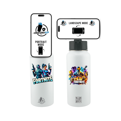 Fortnite 32oz Stainless Steel Magnetic Lid Bottle – Dual-Side 3D UVDTF Stickers | EnduroSip®