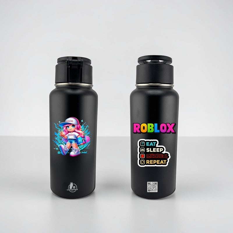 EnduroSip™ 32oz Magnetic MagSafe Phone Holder Water Bottle – Double UV DTF Front & Back | Roblox-Inspired Design | Insulated Stainless Steel