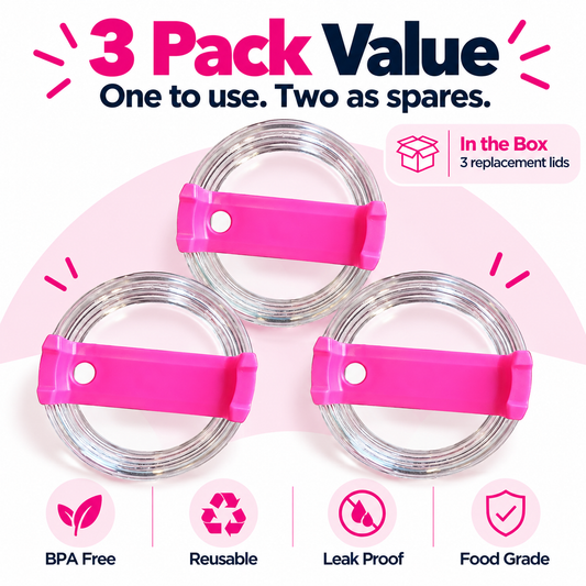 40 oz Tumbler Replacement Lids – 3 Pack for $10 | Compatible with Stanley Quencher H1.0