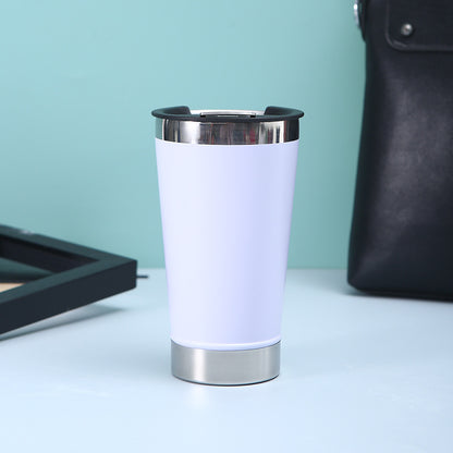 16 oz Double Walled Stainless Steel Beer Pint with Bottle Opener Built in