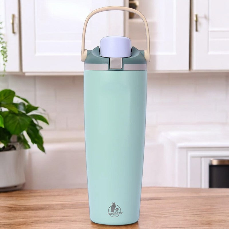 30 oz Lock Lid Handheld Stainless Steel Tumbler with Handle & Straw – EnduroSip